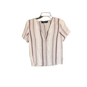 Striped Top Size Small Hippie Boho Lagenlook Casual Summer FESTIVAL Blue Paris
